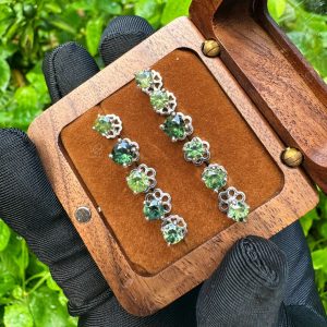 S0032-Hoa tai sapphire xanh tròn basic 3mm S925