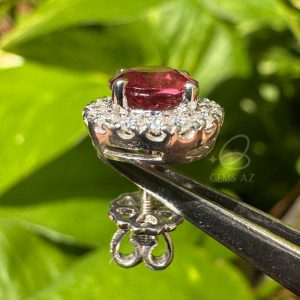 S0014-Hoa tai garnet đỏ tròn 6,1mm S925