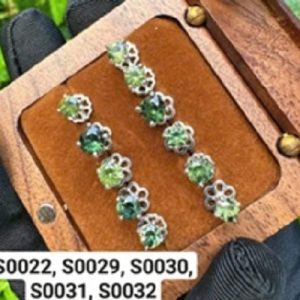 S0030-Hoa tai sapphire xanh tròn basic 4mm S925