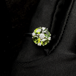 S0026-Nhẫn tròn sapphire 4 viên oval 10,9mm S925