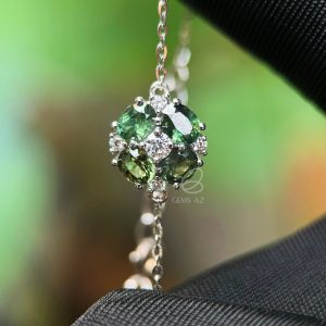 S0035-Lắc tay sapphire 4 viên oval 11mm S925