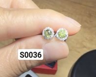 S0036-Hoa tai sapphire xanh tròn M 3,6mm S925