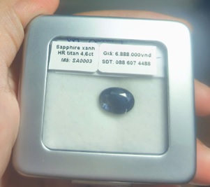 SA0003-Sapphire xanh HR titan 4,6ct