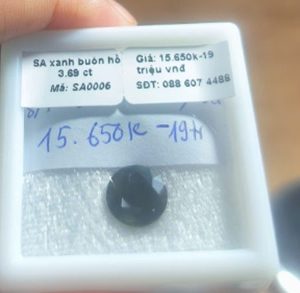 SA0006-SA xanh buôn hồ 3.69 ct