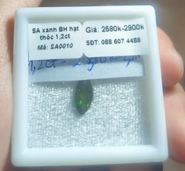 SA0010-SA xanh Buôn hồ hạt thóc, 1,2ct