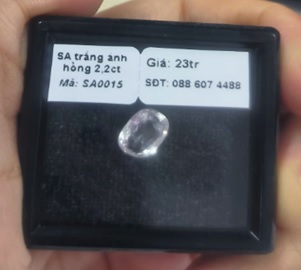 SA0015-SA trắng ánh hồng 2,2ct