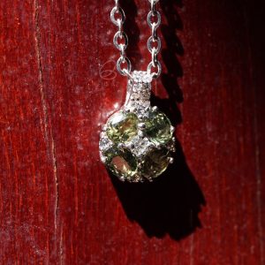 S0020-Mặt dây chuyền tròn sapphire 4 viên oval 12,4mm S925